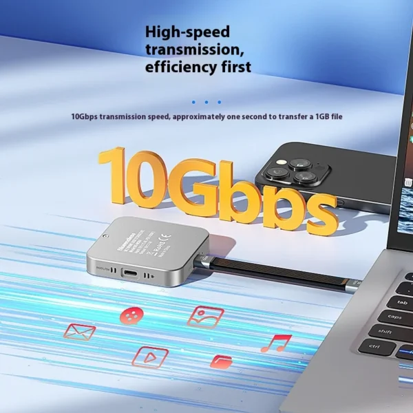 M.2 NVMe USB3.0 Phone Magnetic SSD Enclosure with Turbo Fan 10 Gbps PD 100W Support 2T for Model NVME Both 2230and2242 SSDPls