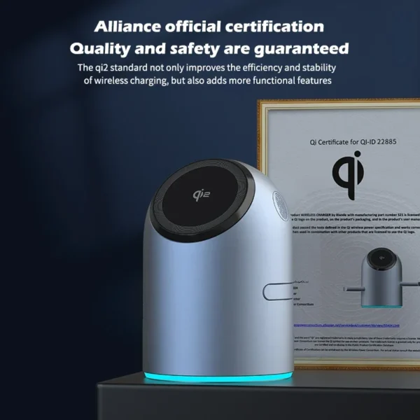 Qi2 15W 3-in-1 Auto-Rotating Magnetic Wireless Charger for IPhone 16/15/14 Pro Max & Apple Watch - Fast Charging Station