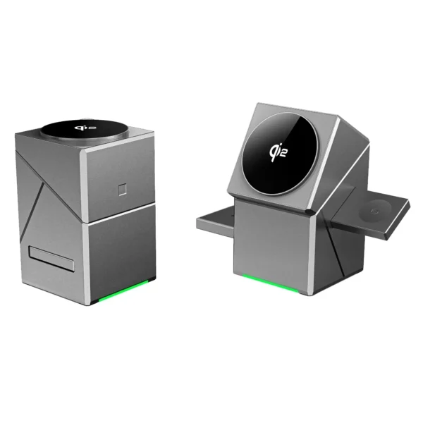 Qi2 3-in-1 Wireless Charging Station for iPhone 16/15 Pro Max, AirPods and Apple Watch, Travel-Friendly Foldable Charger Dock