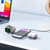 Travel Charger Foldable 3-in-1 Magnetic Wireless Charging for IPhone 16 15 14 13 12 Pro Max,for Apple Watch and AirPods